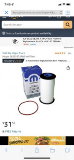 OEM Oil/Fuel Filter for Dodge Ram 1500 3.0L V6, ECO Diesel