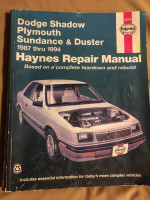 1987 thru 1994 Dodge Shadow / Plymouth Sundance & Duster Repair Manual
