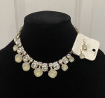 Set Of 2 Glamorous Stone Beads Charm Fashion Necklace And Earrings Jew