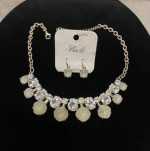 Set Of 2 Glamorous Stone Beads Charm Fashion Necklace And Earrings Jew