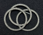 Vintage JJ Mark Tripple Circle Marcasite Brooch