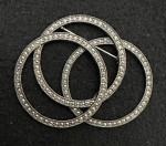 Vintage JJ Mark Tripple Circle Marcasite Brooch