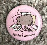 Set Of 2 Button Pins Donut Purrfect Weekend