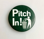 Vintage Antique Collectible Pitch In Pin Button