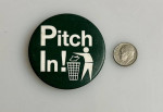 Vintage Antique Collectible Pitch In Pin Button