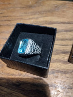 GOOD OFFERS CONSIDERED-men's aquamarine birthstone ring