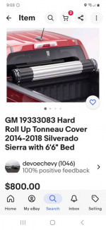 Hard roll down tonneau cover gm