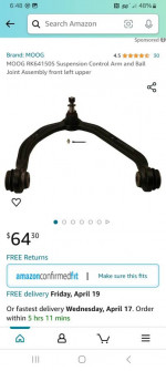 Chevrolet express 2500 control arm