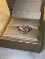 Pink Heart Valentines Pandora Ring Shipping Ready