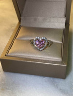 Pink Heart Valentines Pandora Ring Shipping Ready