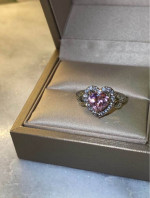 Pink Heart Valentines Pandora Ring Shipping Ready