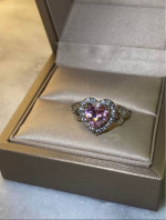 Pink Heart Valentines Pandora Ring Shipping Ready