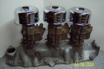 3x2 Edelbrock Flathead intake with carbs ... Free Shipping ....