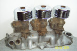 3x2 Edelbrock Flathead intake with carbs ... Free Shipping ....