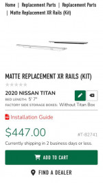 Brand New Retrax Retractable Bed Cover Nissan Titan 04-22 5.5’ Bed