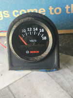 Bosch Style Line 2" Electrical Voltmeter Gauge (Black Dial Face, Black
