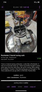 Rochester 2 barrel racing carb