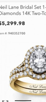 Neil Lane 1.5 CTW Diamond Engagement Wedding Ring Set. 14K White Gold