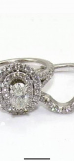 Neil Lane 1.5 CTW Diamond Engagement Wedding Ring Set. 14K White Gold
