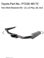 Trailer Hitch Toyota Highlander Receiver Hitch Class 3 OEM NEW