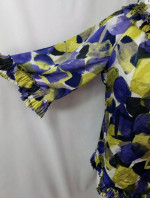 Alfani Womens 2 Ruffle Embellished Blouse Woven Popover Top Printed Ab