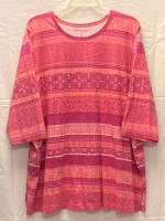 Woman Within knit top plus size 1X 22-24 more like 2X pink and orange
