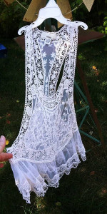 White Lace Flowy Tank Top Size S - Boho