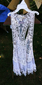 White Lace Flowy Tank Top Size S - Boho