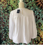 NEW Lucky Brand White Cotton Embroidered Peasant Top $89 MSRP-S/M