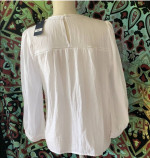 NEW Lucky Brand White Cotton Embroidered Peasant Top $89 MSRP-S/M