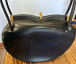 Unique Vintage Dofan France Black Leather Handbag Classic Top Handle