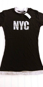 NWT Top of The Rock NYC Black Logo T Shirt 1932 Rockefeller Womens S