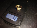 Beautiful 14kt Gold SAPPHIRE solitaire fine etchings 3.9 Grams
