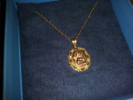 14k Gold fine braided rope & 14k Gold Angel's Prayer Pendant