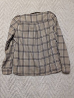 Tan Plaid Flannel Top Button Up