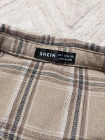Tan Plaid Flannel Top Button Up