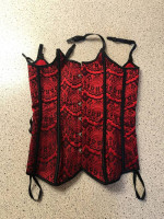 Adore Me Black Red Corset Top (M) - Brand New