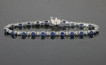 Effy Diamond & Sapphire 14kt White Gold Bracelet