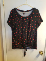 Black top with red roses