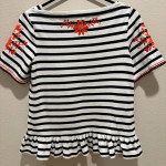 Kate Spade Cotton Knit Top w/Embroidered Detailing