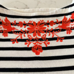 Kate Spade Cotton Knit Top w/Embroidered Detailing