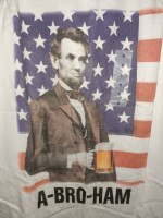 NWT Old Navy A-Bro-Ham Lincoln Beer Mug White Tank Top Size S Small