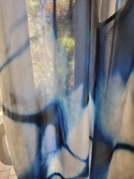 Italy Pierre Antonio Gastonia Blue and White Sheer Top