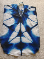 Italy Pierre Antonio Gastonia Blue and White Sheer Top