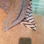 Chicos, size 2, striped top, 3/4 length sleeves, cotton/modal blend