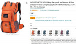 Mountain Top 40L Hiking Backpack with Rain Cover - Khaki