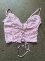 Pink tied tank top