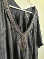 Free People Beaded Grey Top