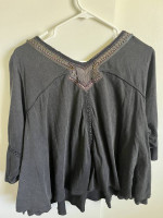 Free People Beaded Grey Top