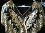 FREE DELIVERY! Dazzling Silk Butterfly Sequin Top, Size Medium